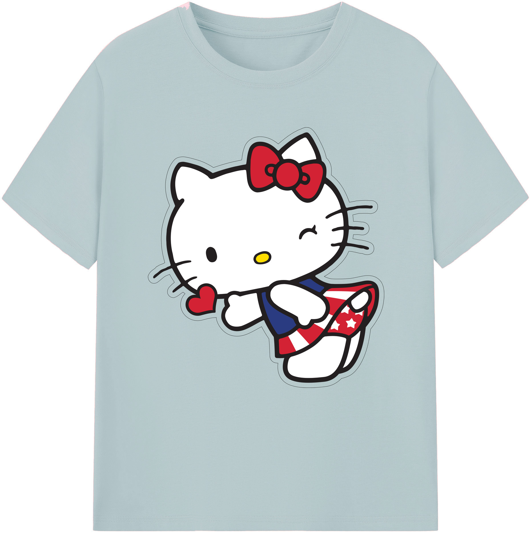 （画像用） Hello Kitty ハローキティ 綿100％半袖Tシャツ（フロントプリント）